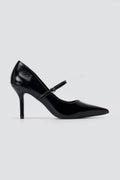 BOTEGGA 22 - Pointed Mary Jane Pumps Slim Heel - Black Matte