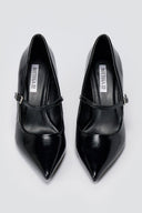 BOTEGGA 22 - Pointed Mary Jane Pumps Slim Heel - Black Matte