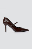 BOTEGGA 22 - Pointed Mary Jane Pumps Slim Heel - Dark Brown Matte