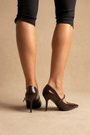 BOTEGGA 22 - Pointed Mary Jane Pumps Slim Heel - Dark Brown Matte