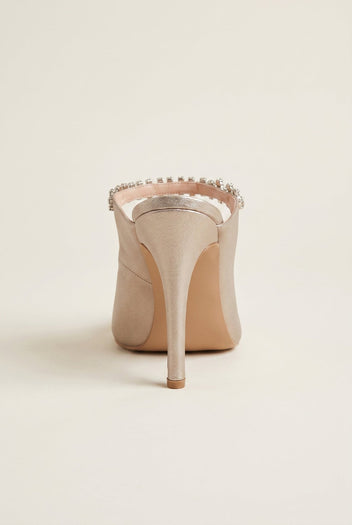 IRIS - Pointed Mules Slim Heel - Gold Metallic