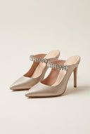IRIS - Pointed Mules Slim Heel - Gold Metallic