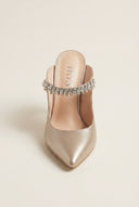 IRIS - Pointed Mules Slim Heel - Gold Metallic