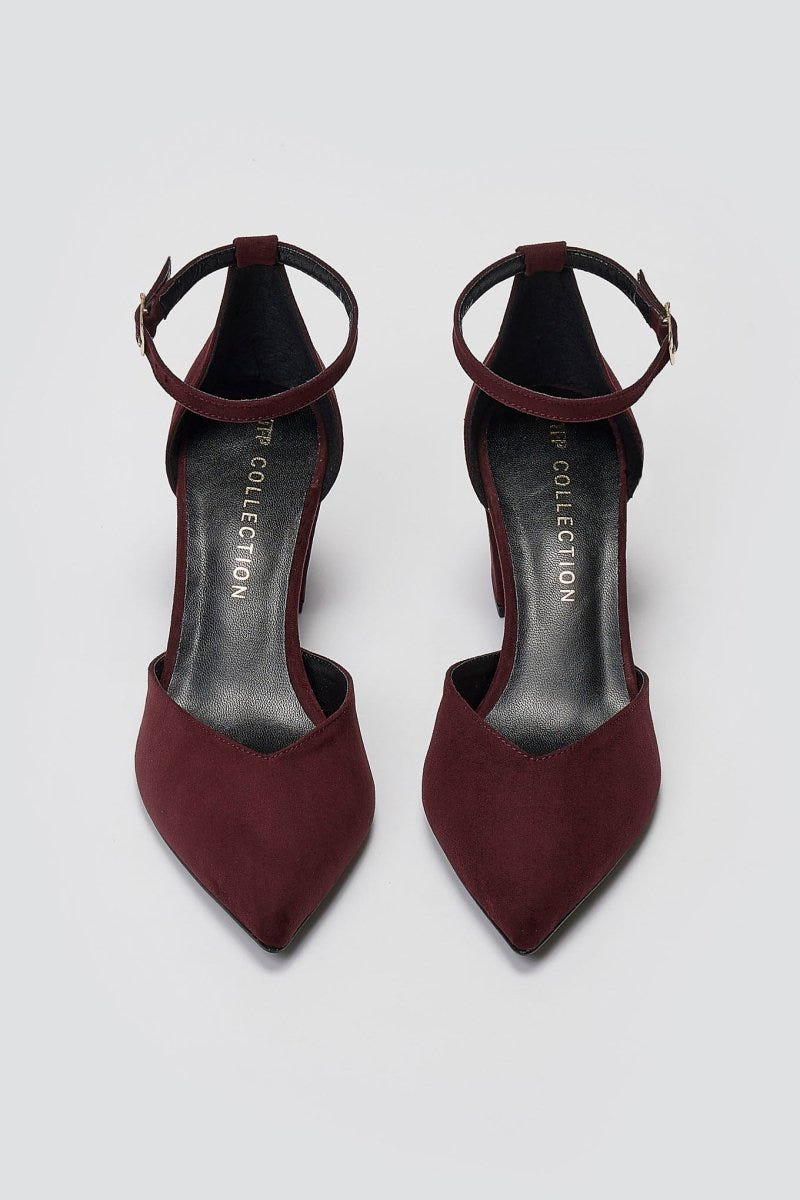 TFP - Pointed Pumps Side Cut - Bordeaux Suede