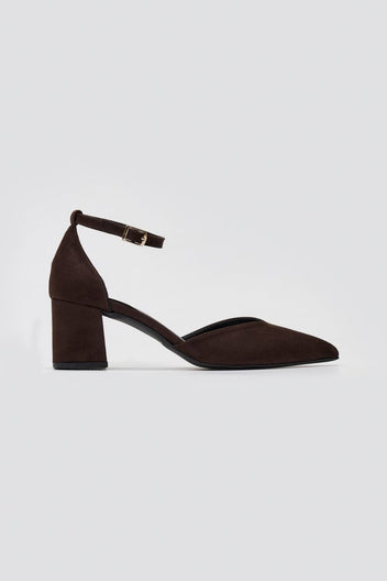 Pointed Pumps TFP Side Cut - Brown Suede - thefashionproject.gr - TFP