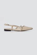 Stephan - Pointed Slingback Ballet Flats Strap - Off White