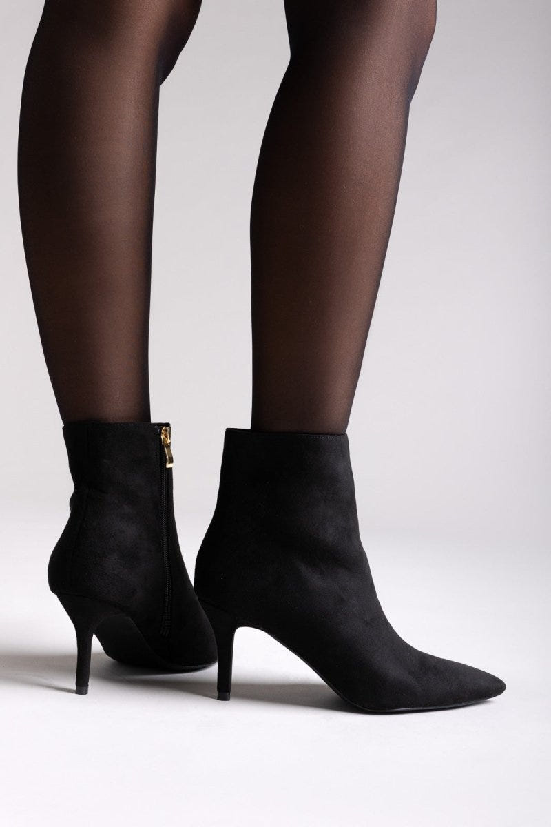 Pointed Suede Ankle Boots - Black Suede - thefashionproject.gr - BOTEGGA 22