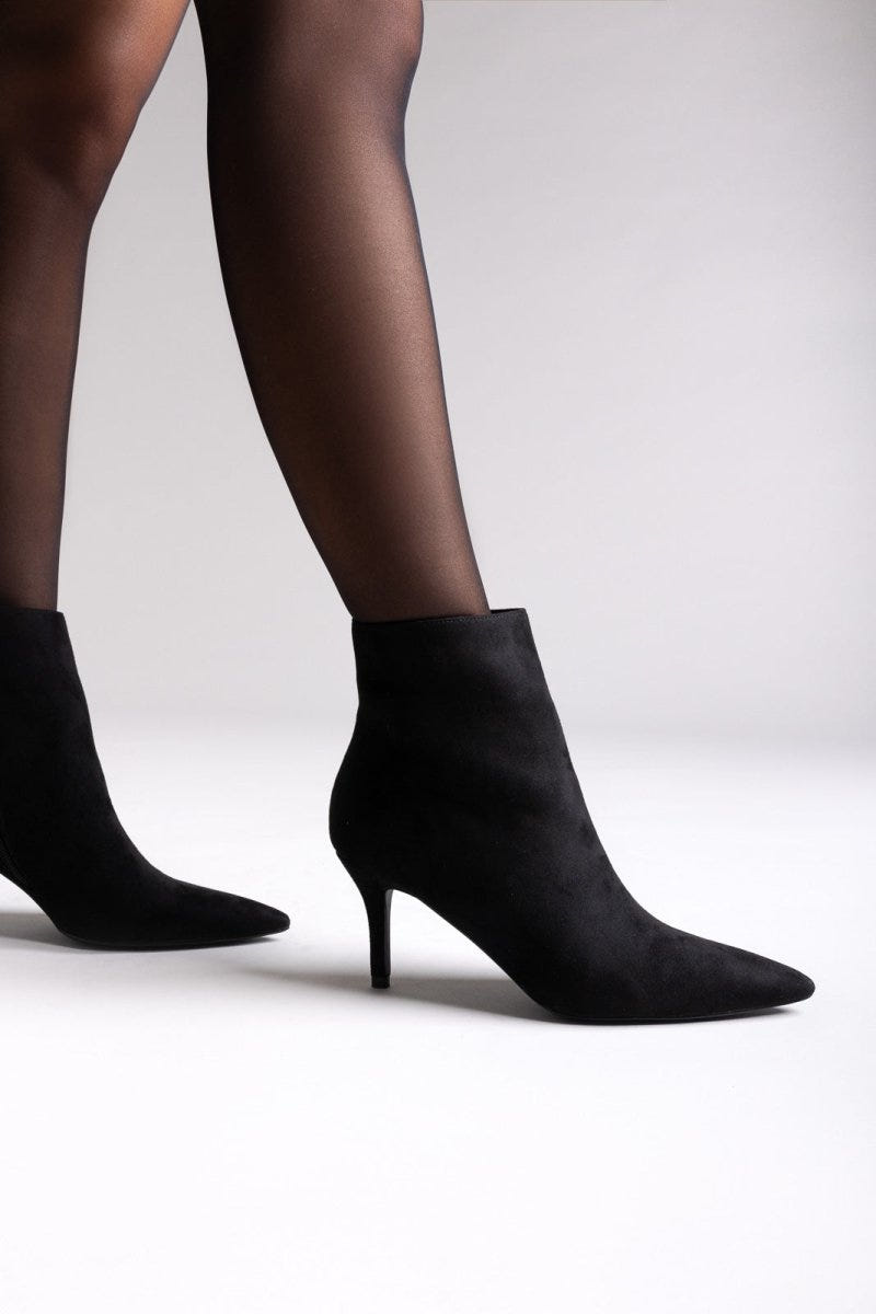 Pointed Suede Ankle Boots - Black Suede - thefashionproject.gr - BOTEGGA 22
