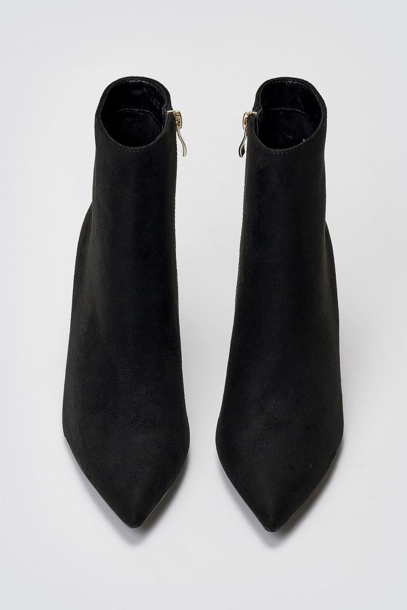 Pointed Suede Ankle Boots - Black Suede - thefashionproject.gr - BOTEGGA 22