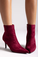 Pointed Suede Ankle Boots - Burgundy Suede - thefashionproject.gr - BOTEGGA 22