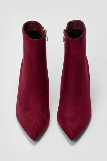 Pointed Suede Ankle Boots - Burgundy Suede - thefashionproject.gr - BOTEGGA 22