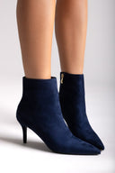 Pointed Suede Ankle Boots - Dark Blue Suede - thefashionproject.gr - BOTEGGA 22