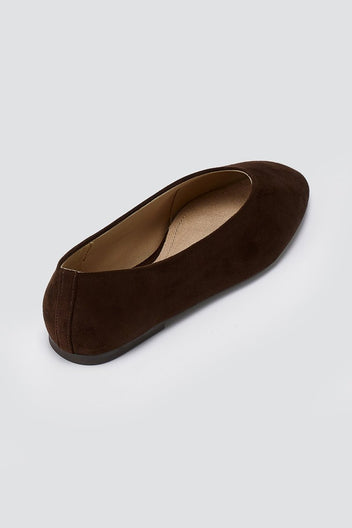 CORINA - Pointed Toe Ballet Flats - Brown Suede
