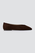 CORINA - Pointed Toe Ballet Flats - Brown Suede