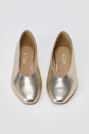 CORINA - Pointed Toe Ballet Flats - Gold