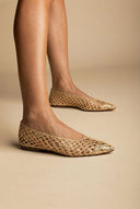 CORINA - Pointed Toe Ballet Flats - Gold
