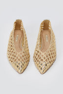 CORINA - Pointed Toe Ballet Flats - Gold