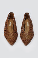 CORINA - Pointed Toe Ballet Flats - Tan Matte