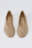 CORINA - Pointed Toe Ballet Flats - Taupe Suede