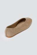 CORINA - Pointed Toe Ballet Flats - Taupe Suede