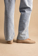 CORINA - Pointed Toe Ballet Flats - Taupe Suede