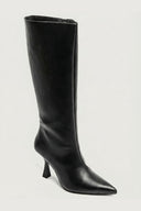 Pointed Toe Heeled Boots - Black Matte - thefashionproject.gr - Ideal shoes