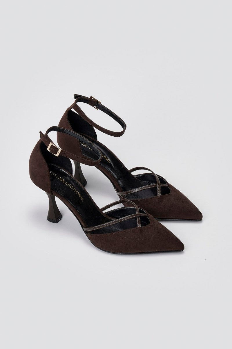 Pointed - Toe Heels TFP - Brown Suede - thefashionproject.gr - TFP