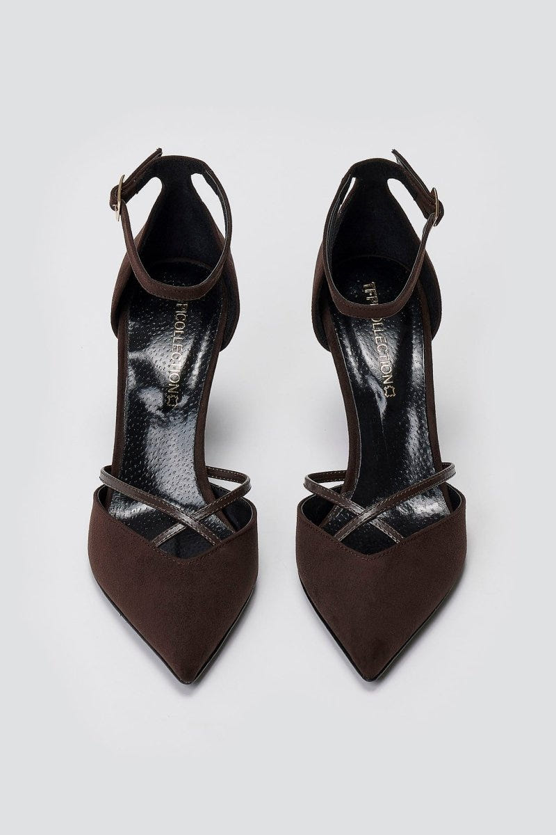 Pointed - Toe Heels TFP - Brown Suede - thefashionproject.gr - TFP