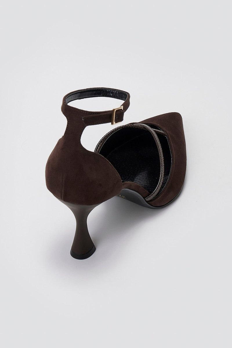 Pointed - Toe Heels TFP - Brown Suede - thefashionproject.gr - TFP