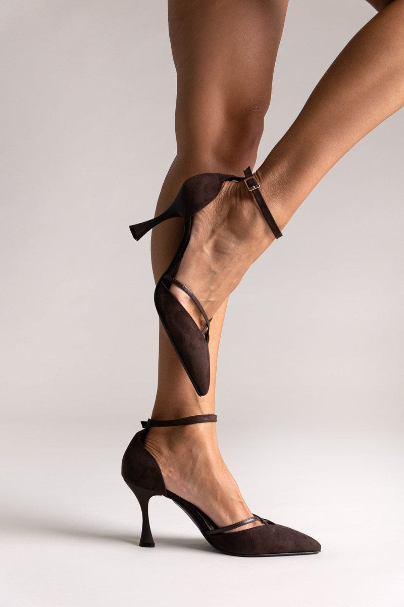 Pointed - Toe Heels TFP - Brown Suede - thefashionproject.gr - TFP