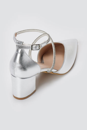 TFP - Pointed Toe Pumps - Silver Metallic
