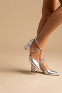 TFP - Pointed Toe Pumps - Silver Metallic