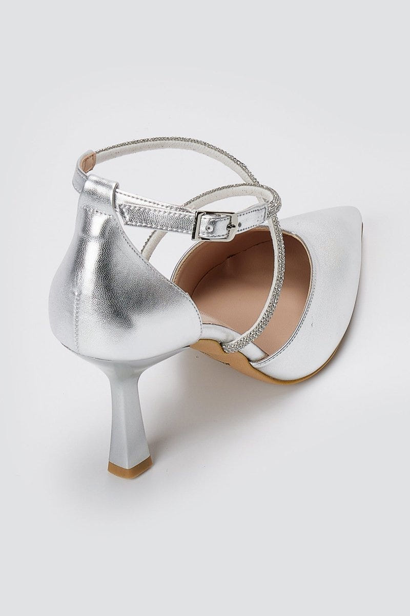 TFP - Pointed Toe Pumps - Silver Metallic