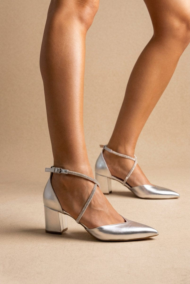 TFP - Pointed Toe Pumps - Silver Metallic