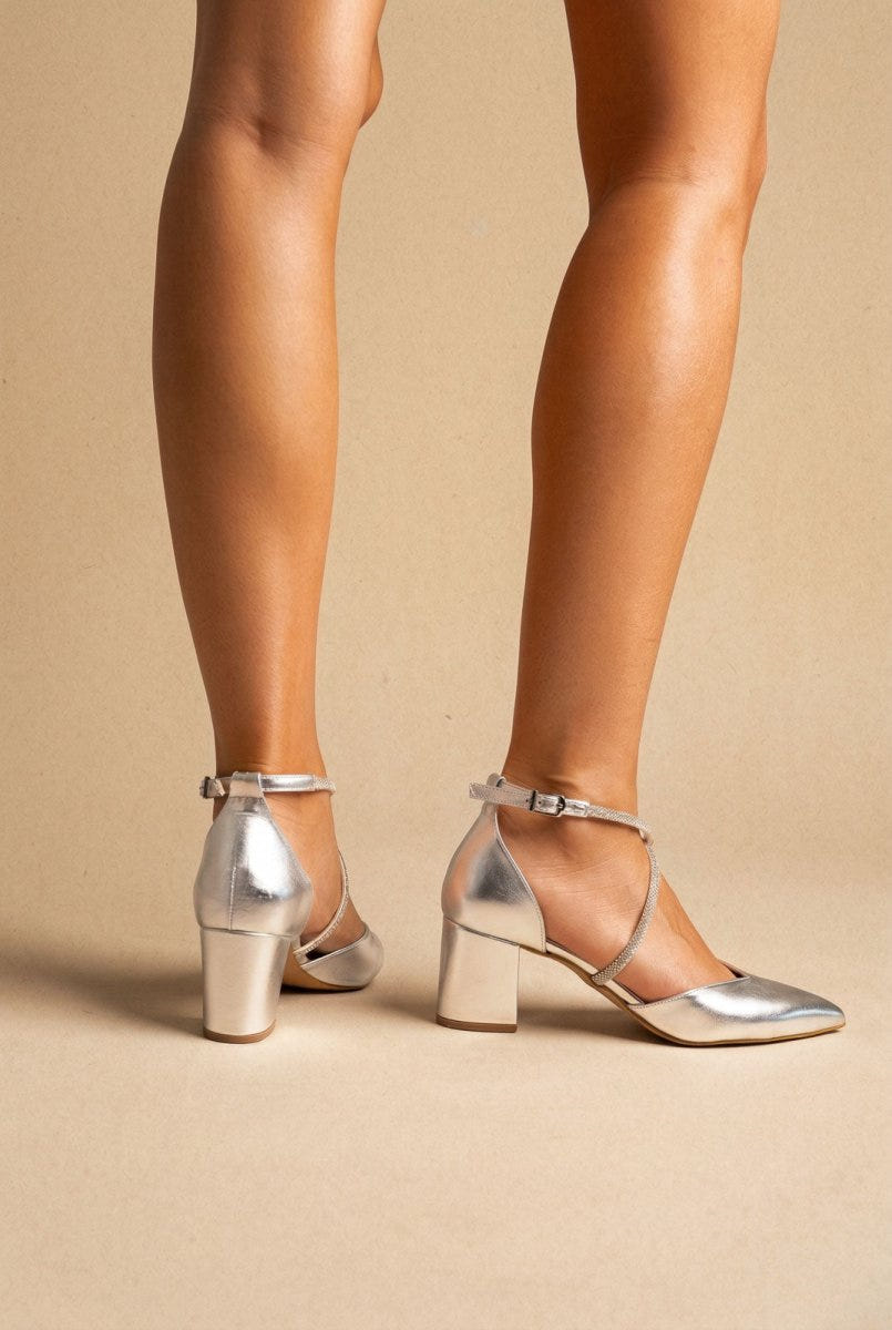 TFP - Pointed Toe Pumps - Silver Metallic