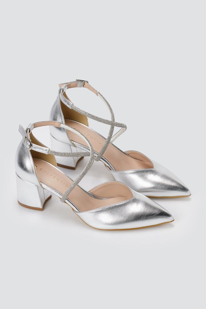 TFP - Pointed Toe Pumps - Silver Metallic