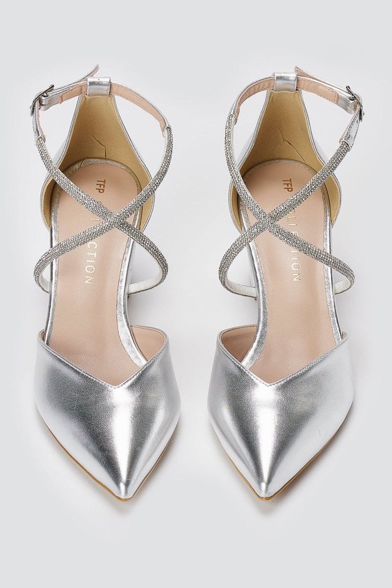 TFP - Pointed Toe Pumps - Silver Metallic