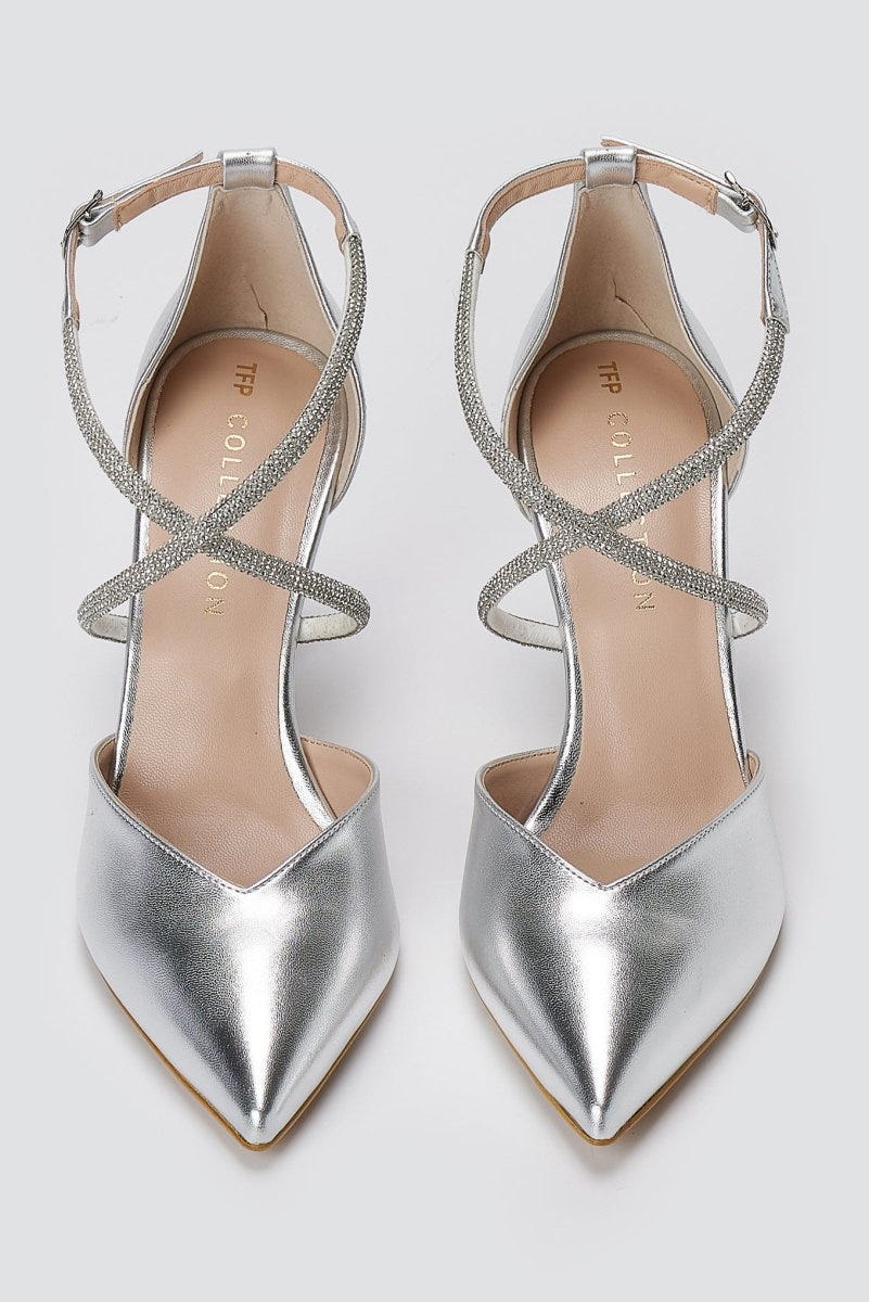 TFP - Pointed Toe Pumps - Silver Metallic