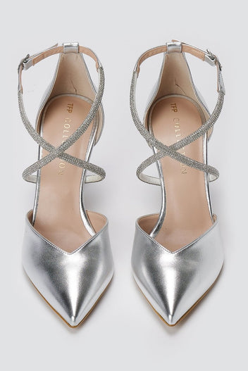 TFP - Pointed Toe Pumps - Silver Metallic