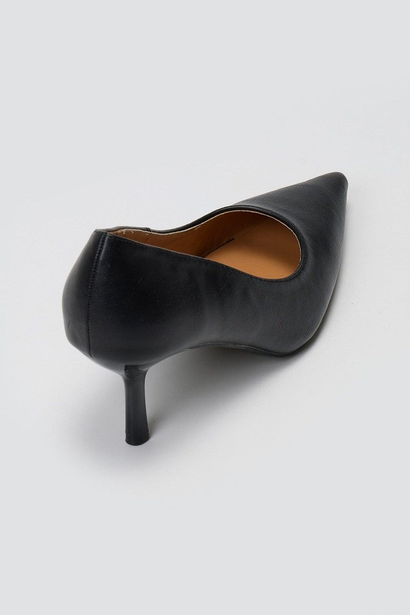 Pointed Toe Pumps Stiletto Heel - Black Matte - thefashionproject.gr - Stephan