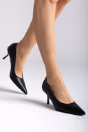Pointed Toe Pumps Stiletto Heel - Black Matte - thefashionproject.gr - Stephan