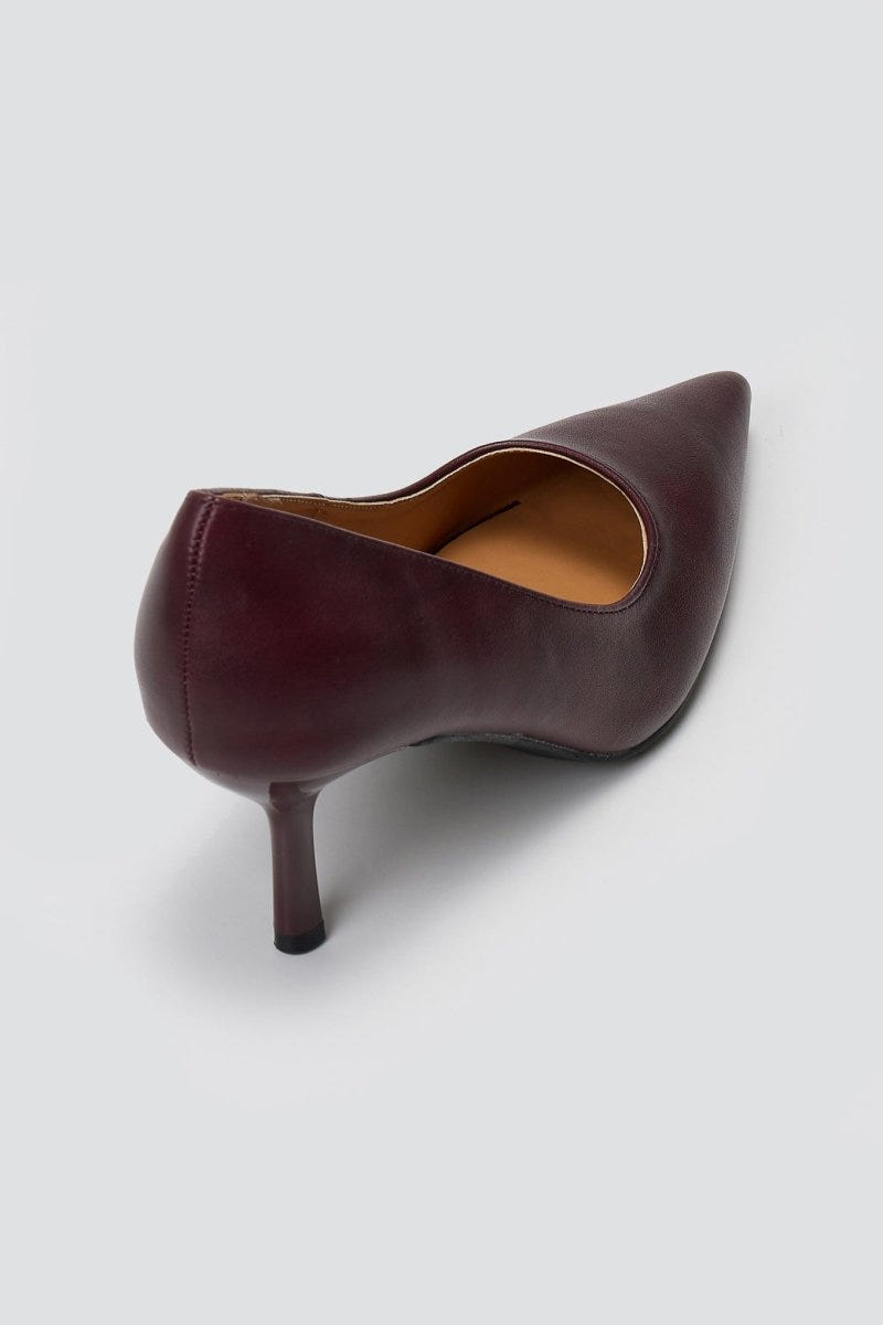 Pointed Toe Pumps Stiletto Heel - Bordeaux Matte - thefashionproject.gr - Stephan