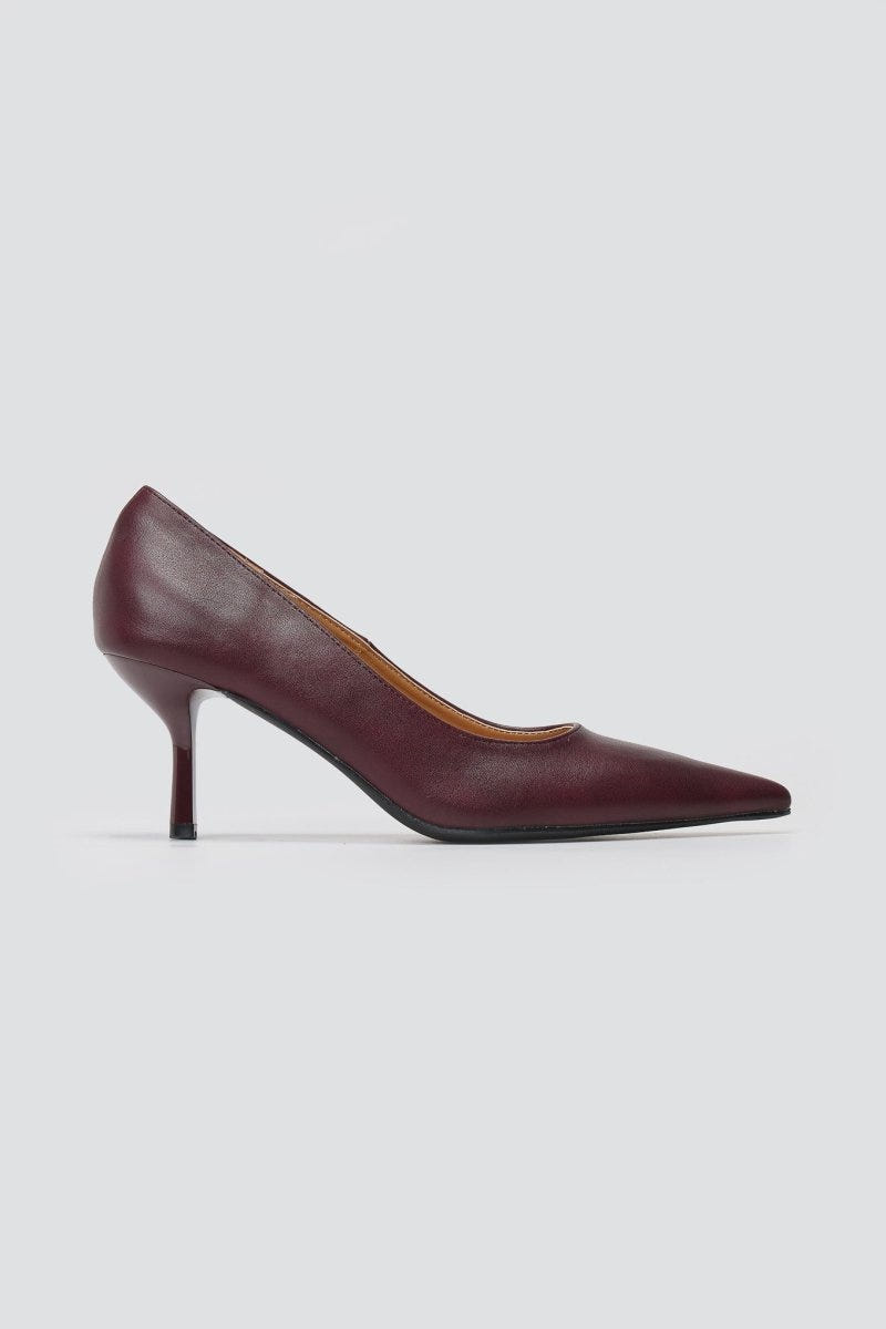Pointed Toe Pumps Stiletto Heel - Bordeaux Matte - thefashionproject.gr - Stephan