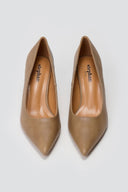 Pointed Toe Pumps Stiletto Heel - Taupe Matte - thefashionproject.gr - Stephan
