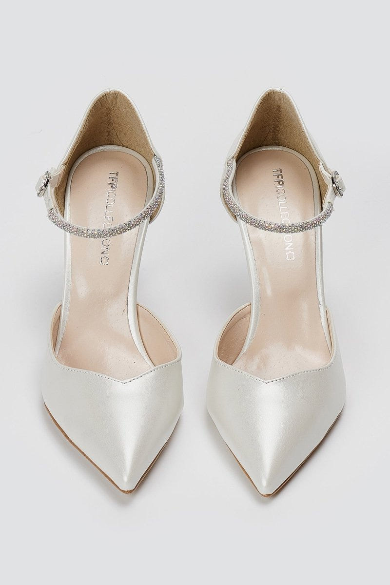 TFP - Pointed Toe Pumps - White Pearl