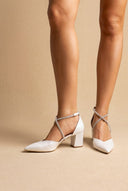 TFP - Pointed Toe Pumps - White Pearl