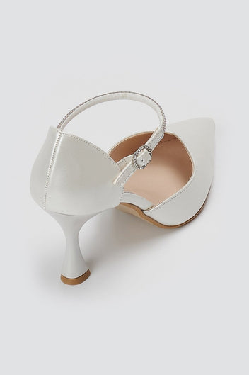TFP - Pointed Toe Pumps - White Pearl