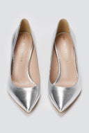TFP - Pointed Toe Stiletto Pumps - Silver Metallic