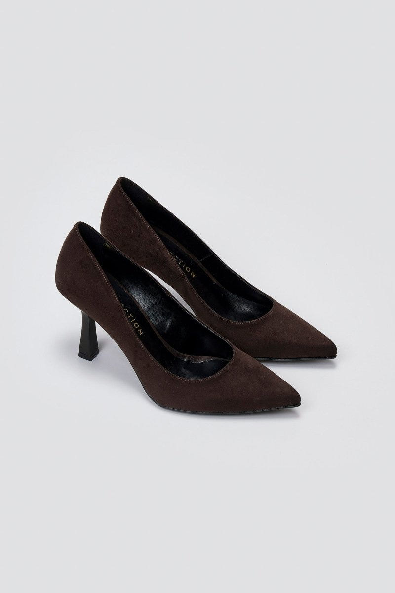 Pointed Toe Stiletto Pumps TFP - Brown Suede - thefashionproject.gr - TFP