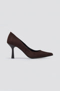 Pointed Toe Stiletto Pumps TFP - Brown Suede - thefashionproject.gr - TFP